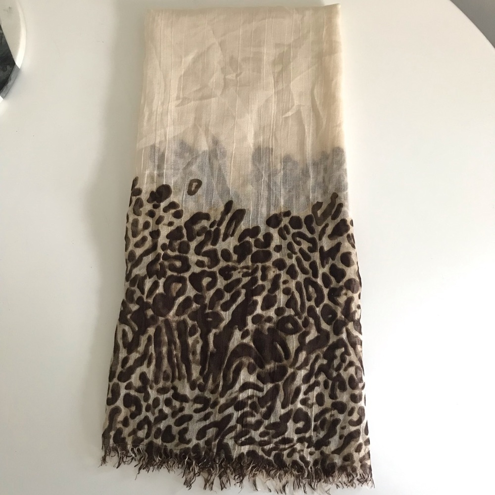 Lauren Ralph Lauren leopard trim scarf